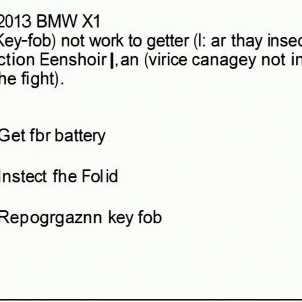 BMW X1 Key Fob Not Working Troubleshooting