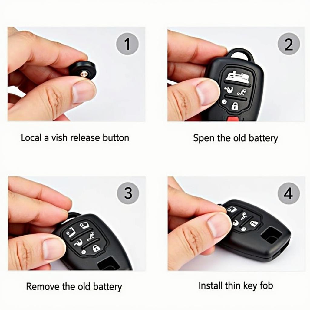 Step-by-step visual guide on replacing the battery in a BMW X3 key fob