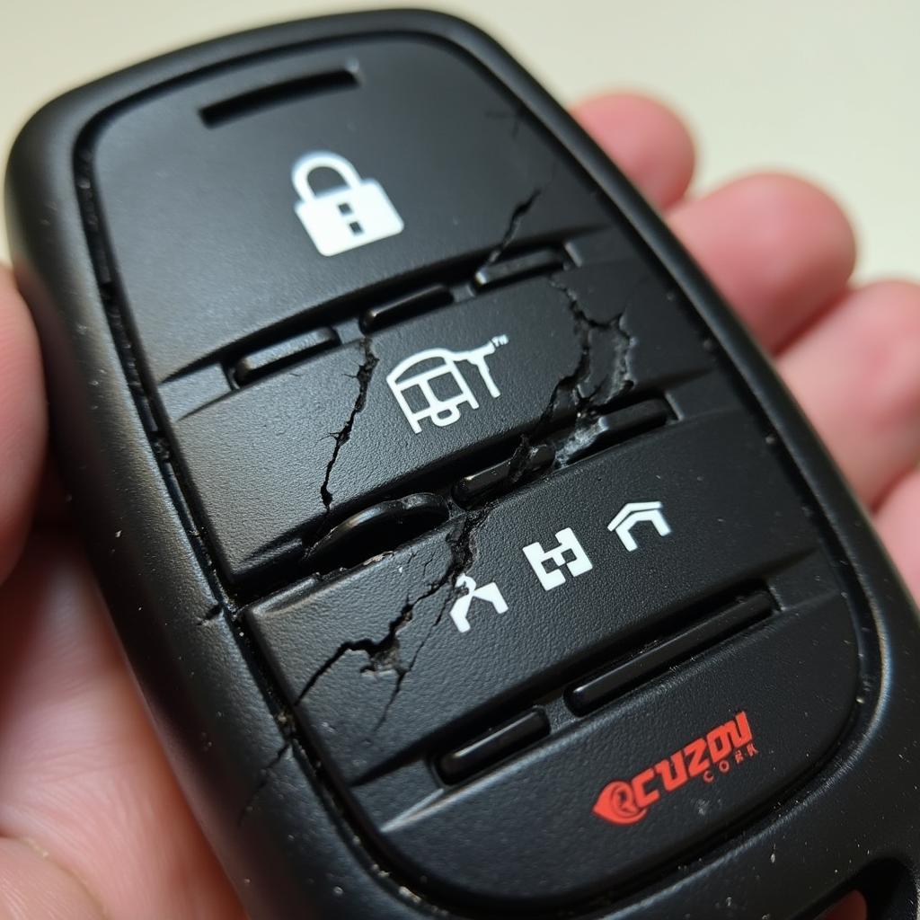 Damaged Chrysler Town and Country Key Fob