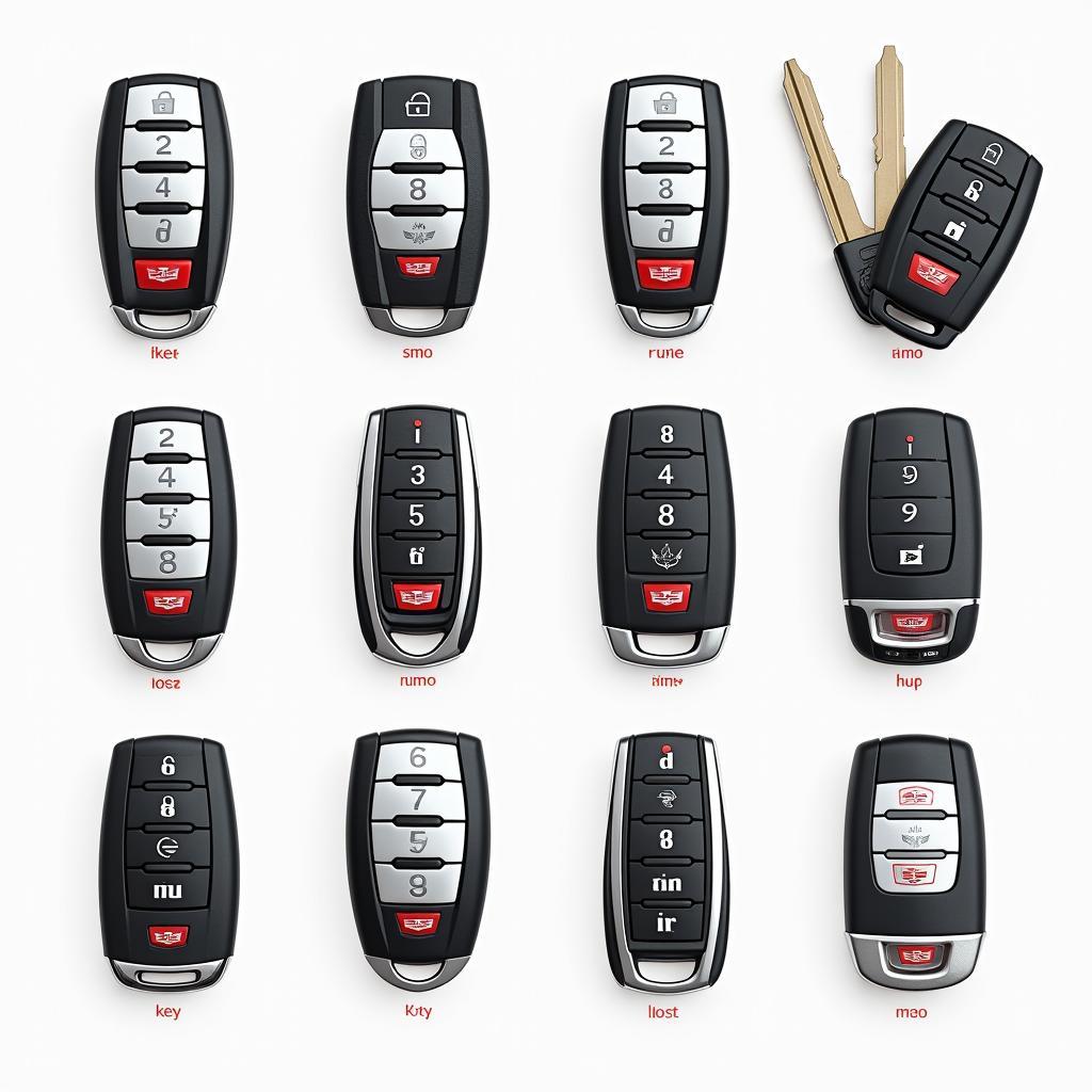 Various Cadillac Key Fob Types