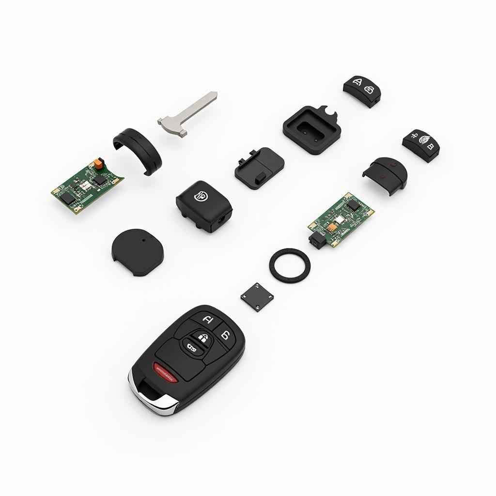 Cadillac SRX Key Fob Components Exploded View