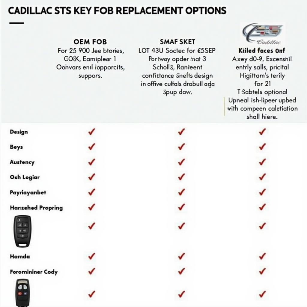 Cadillac STS Key Fob Replacement Options