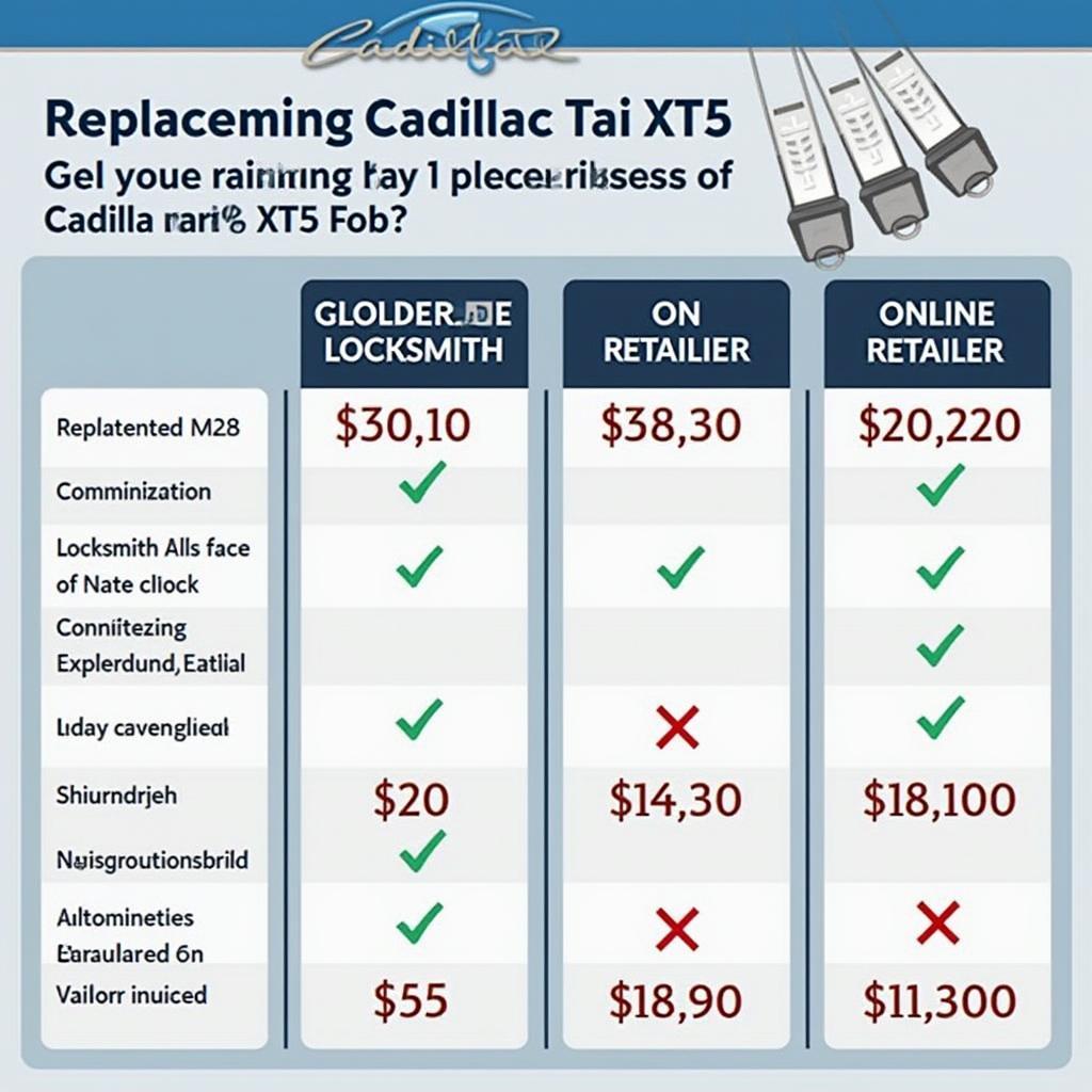 Cadillac XT5 Key Fob Replacement Options