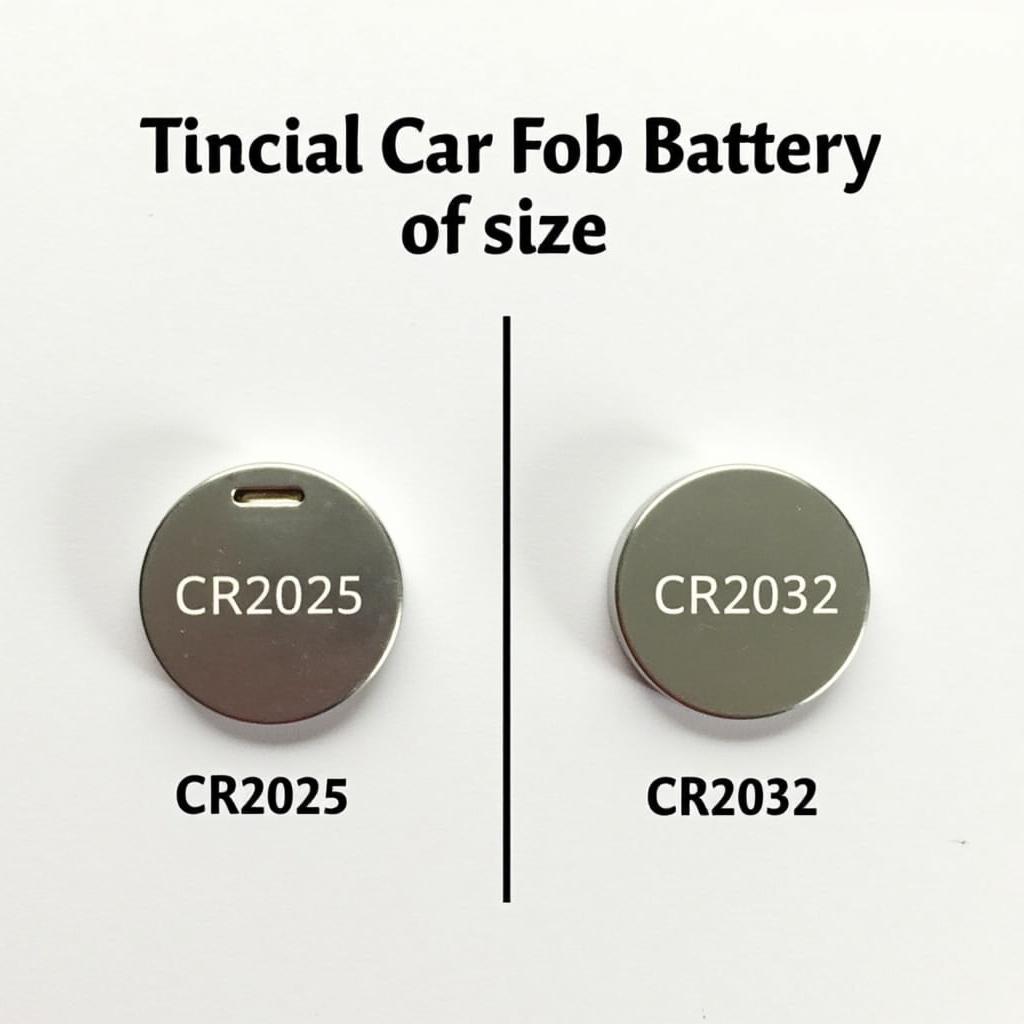 Car key fob battery types CR2025 and CR2032