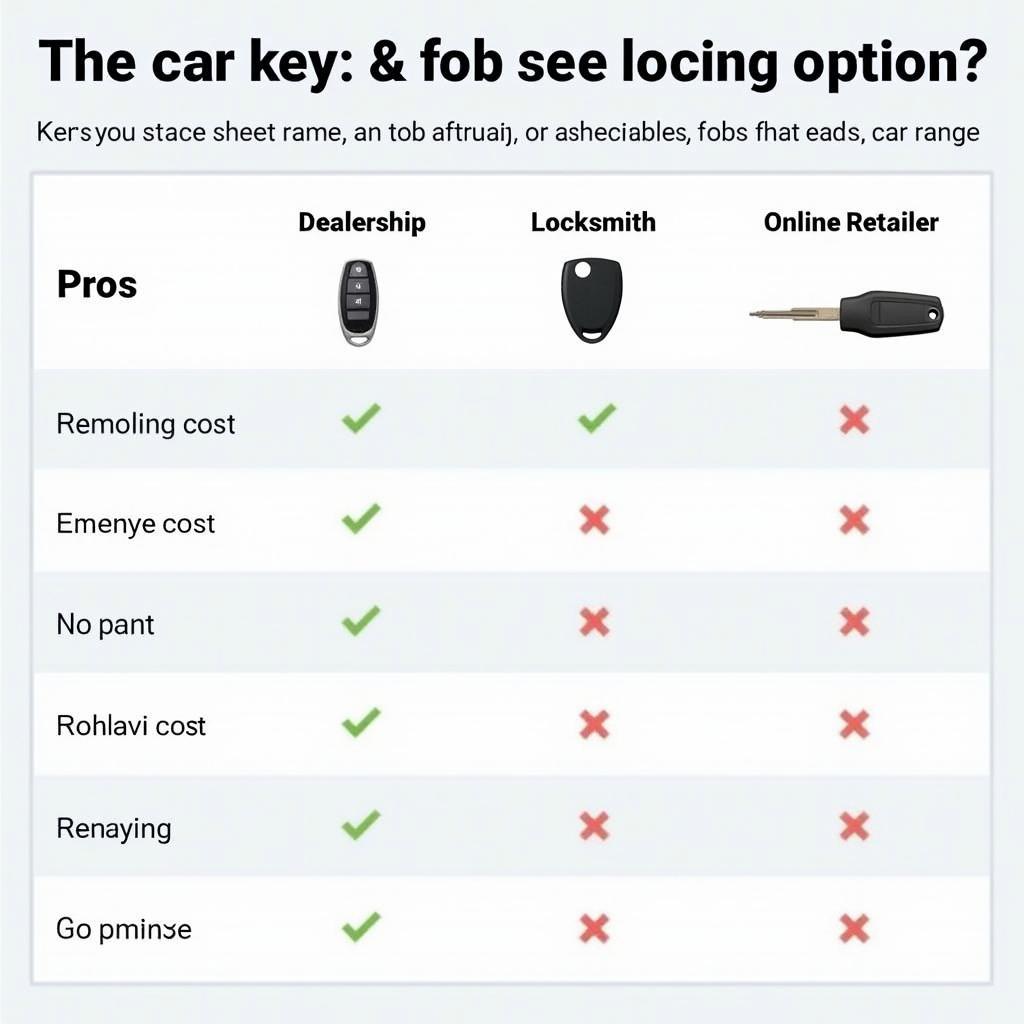 Car Key and Fob Replacement Options