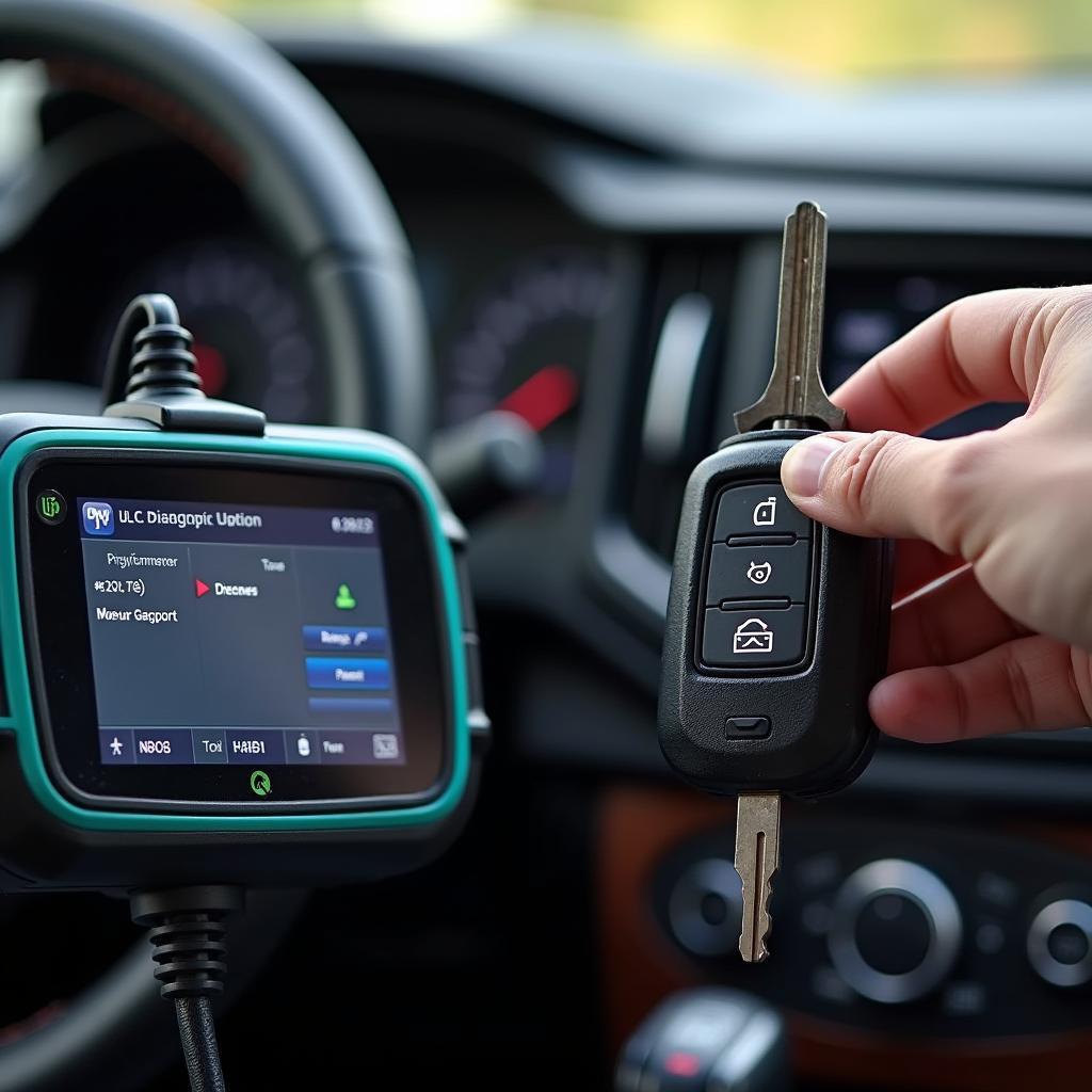 Car Key Fob Reprogramming with Diagnostic Tool