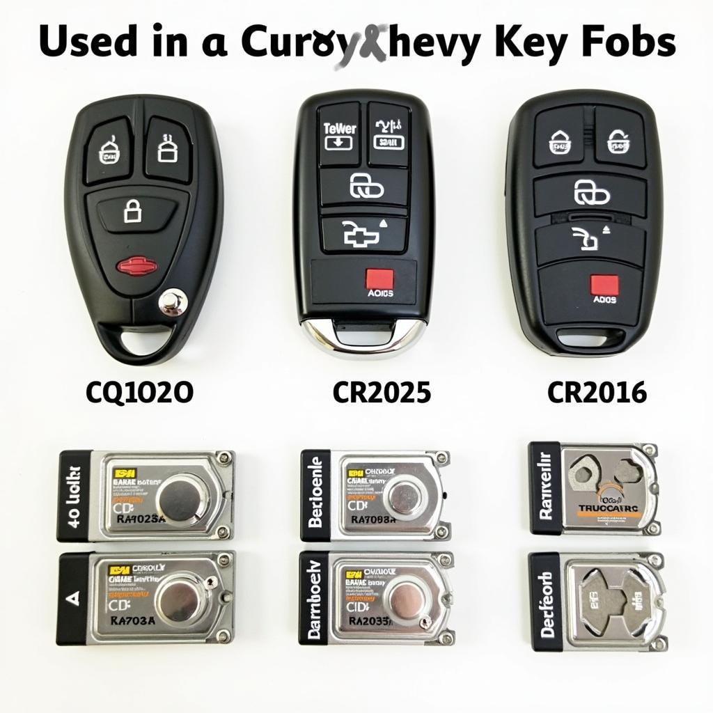 Various Chevy Key Fob Battery Types