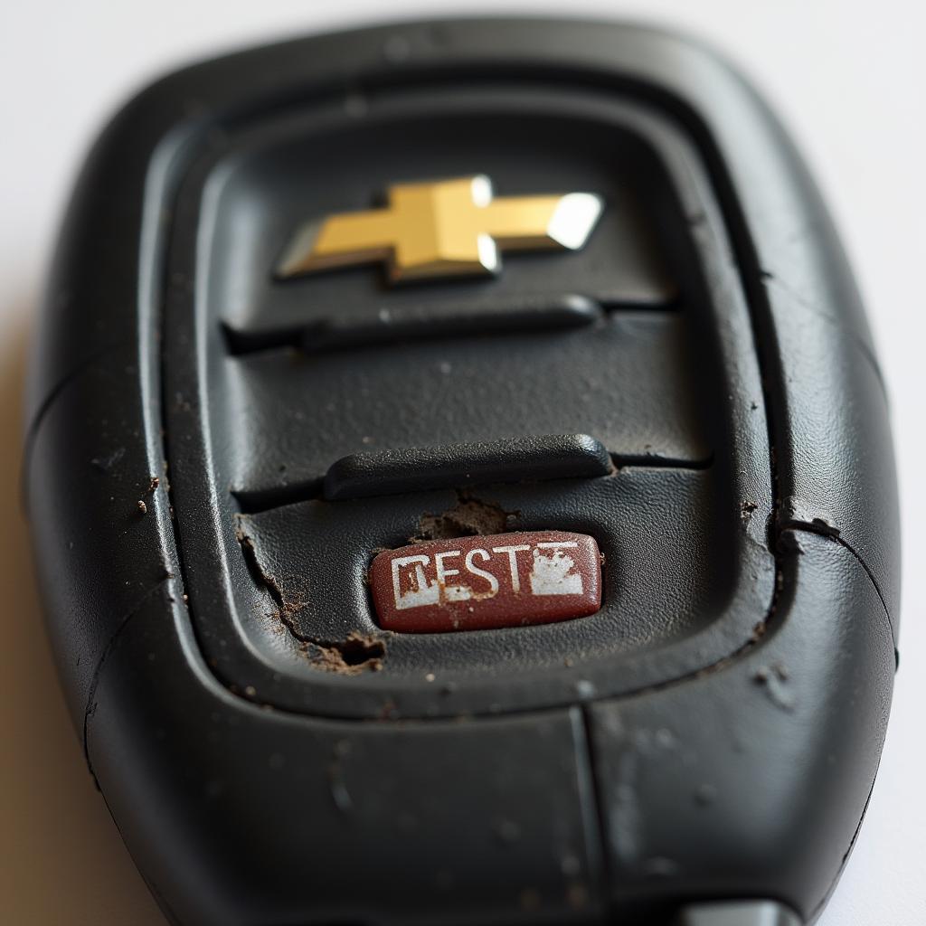 Chevy Key Fob with Worn Rubber Pad