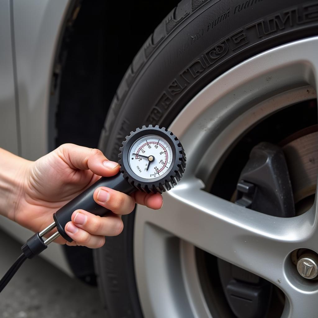 Checking Tire Pressure on a Chevy Malibu