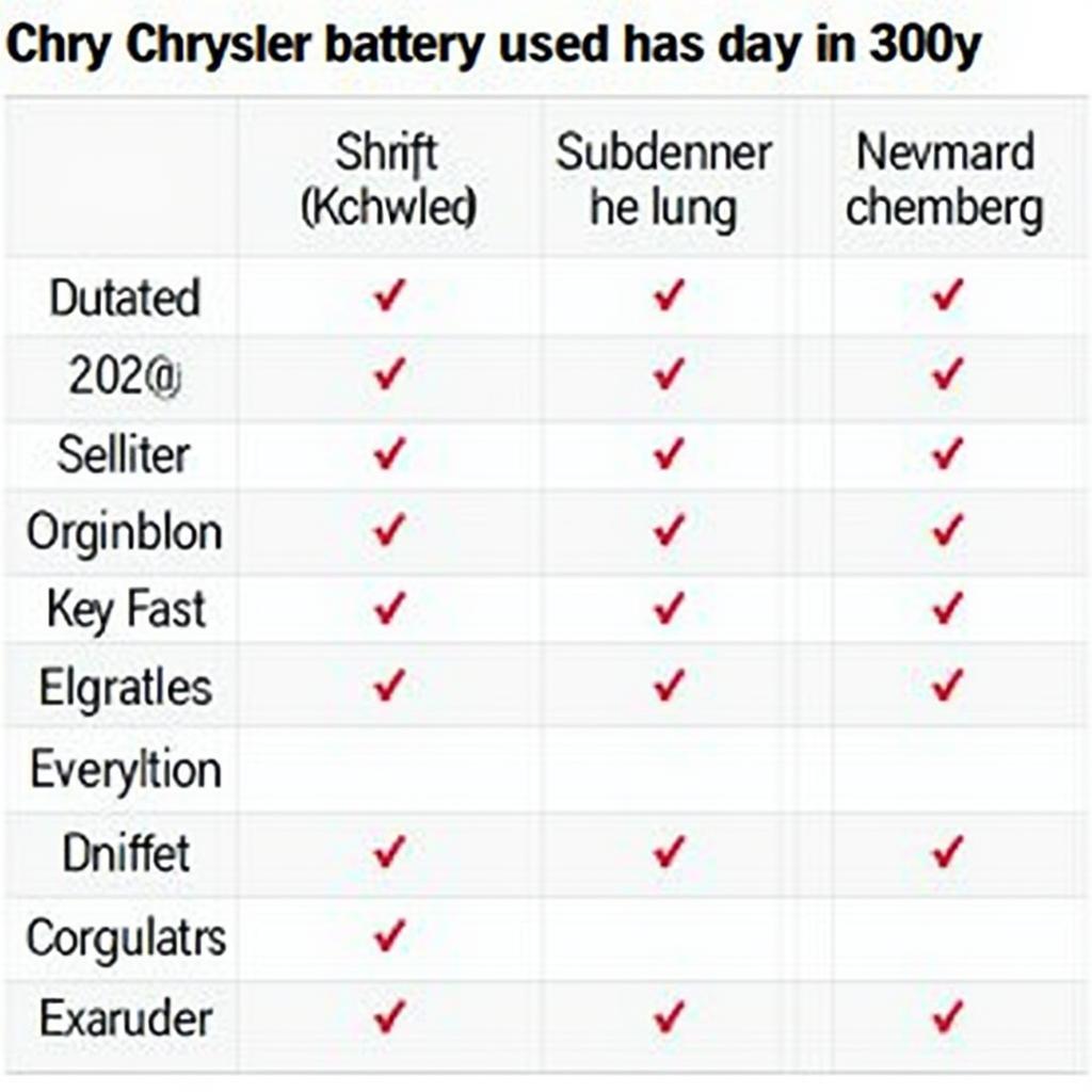 Chrysler 300 Key Fob Battery Types