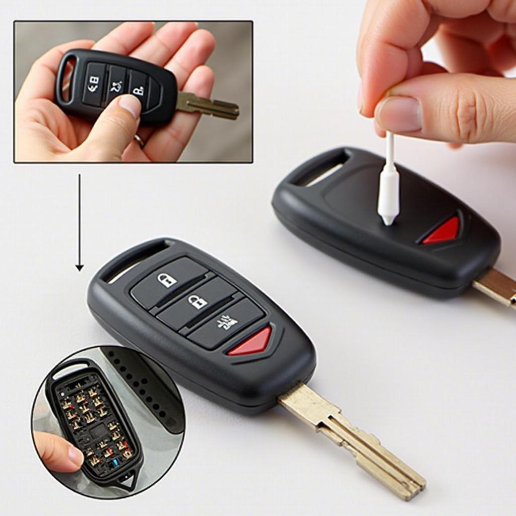 Cleaning the Battery Contacts of a Chrysler Key Fob