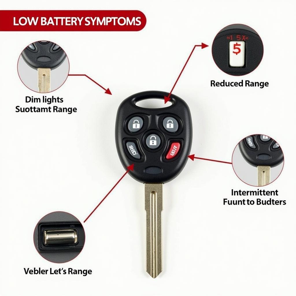 Chrysler Pacifica key fob with low battery symptoms