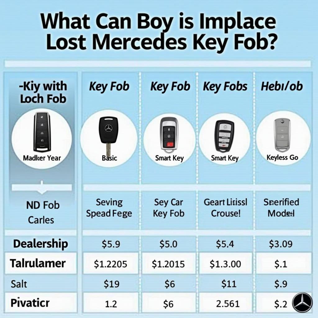 Cost Factors for Mercedes Key Fob Replacement