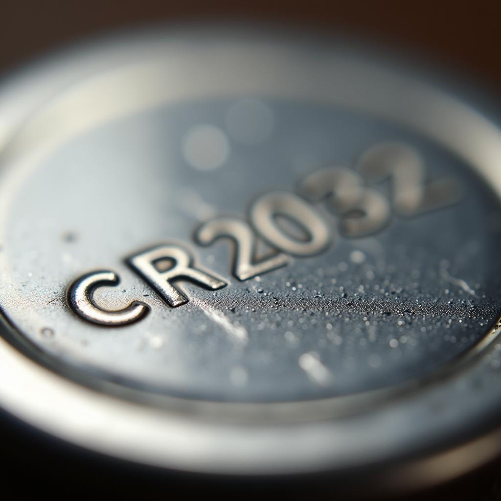 Close-up of a CR2032 Battery