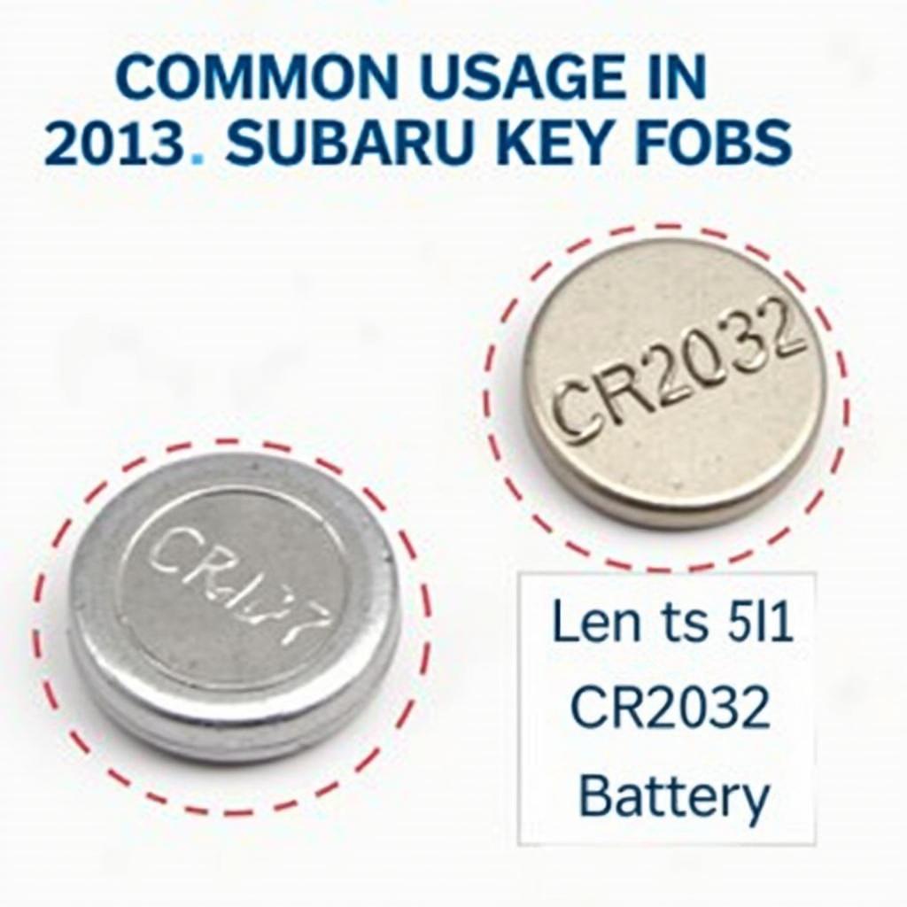 CR2032 Battery Close-up for Subaru Key Fob