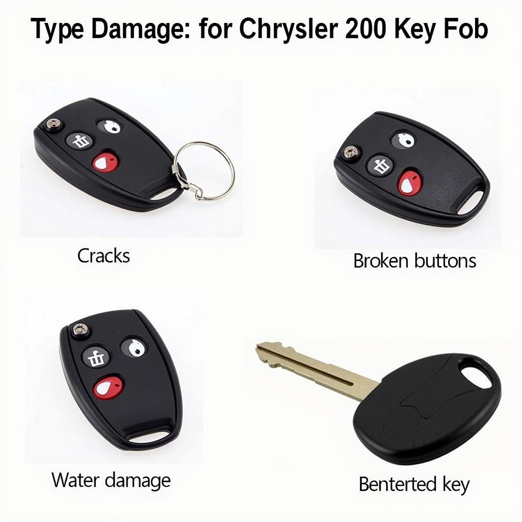 Damaged Chrysler 200 Key Fob