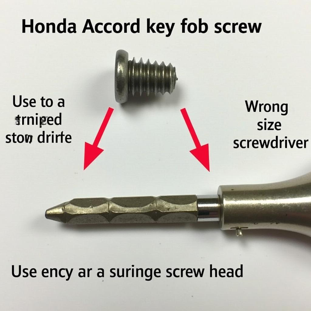 Damaged Honda Accord Key Fob Screw Due to Incorrect Size