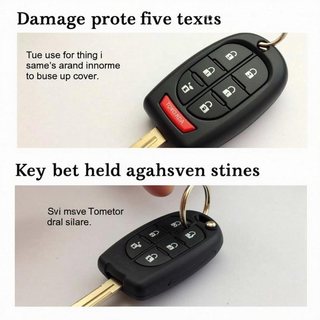 Damaged Toyota Tacoma Key Fob Without Cover