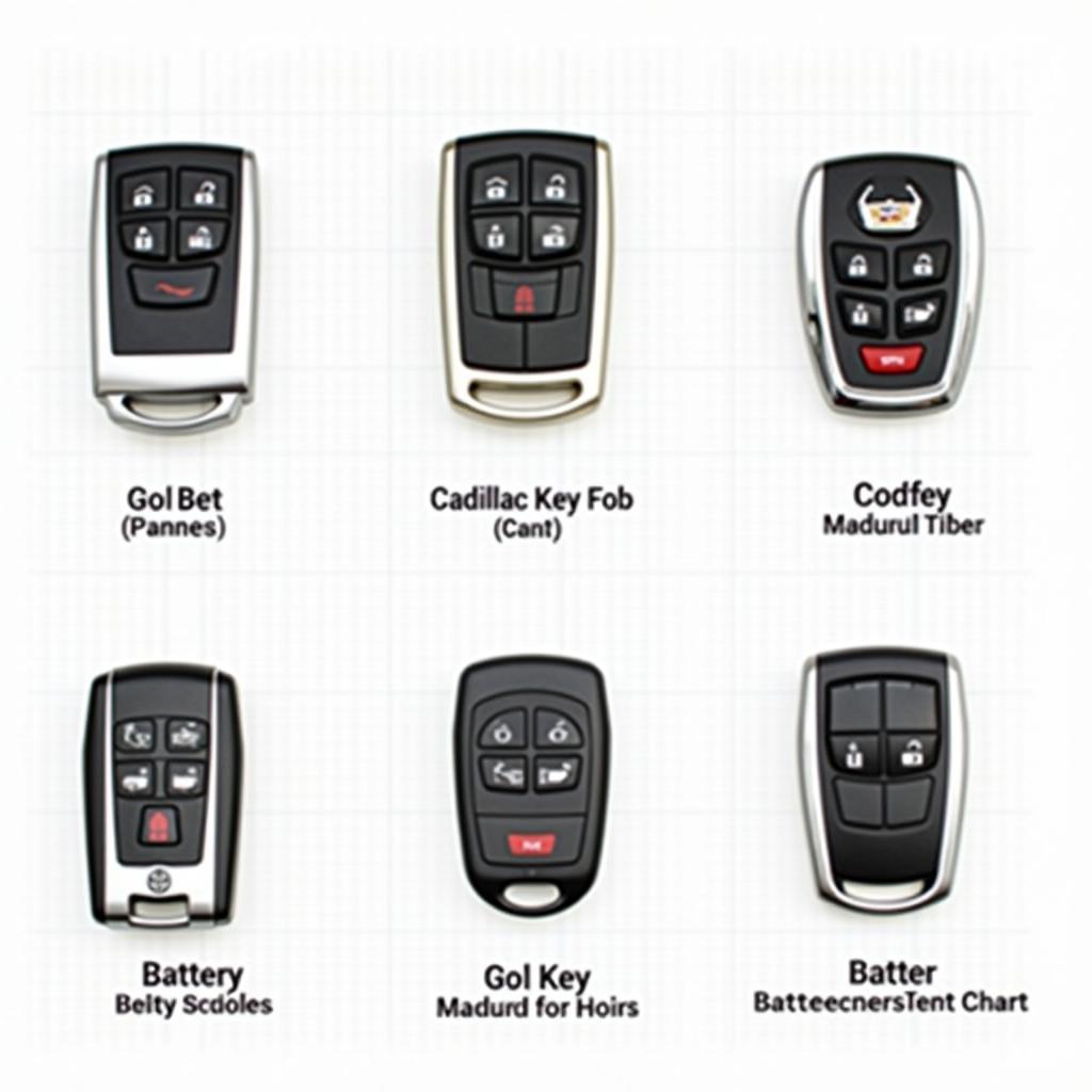 Different Cadillac Key Fob Models