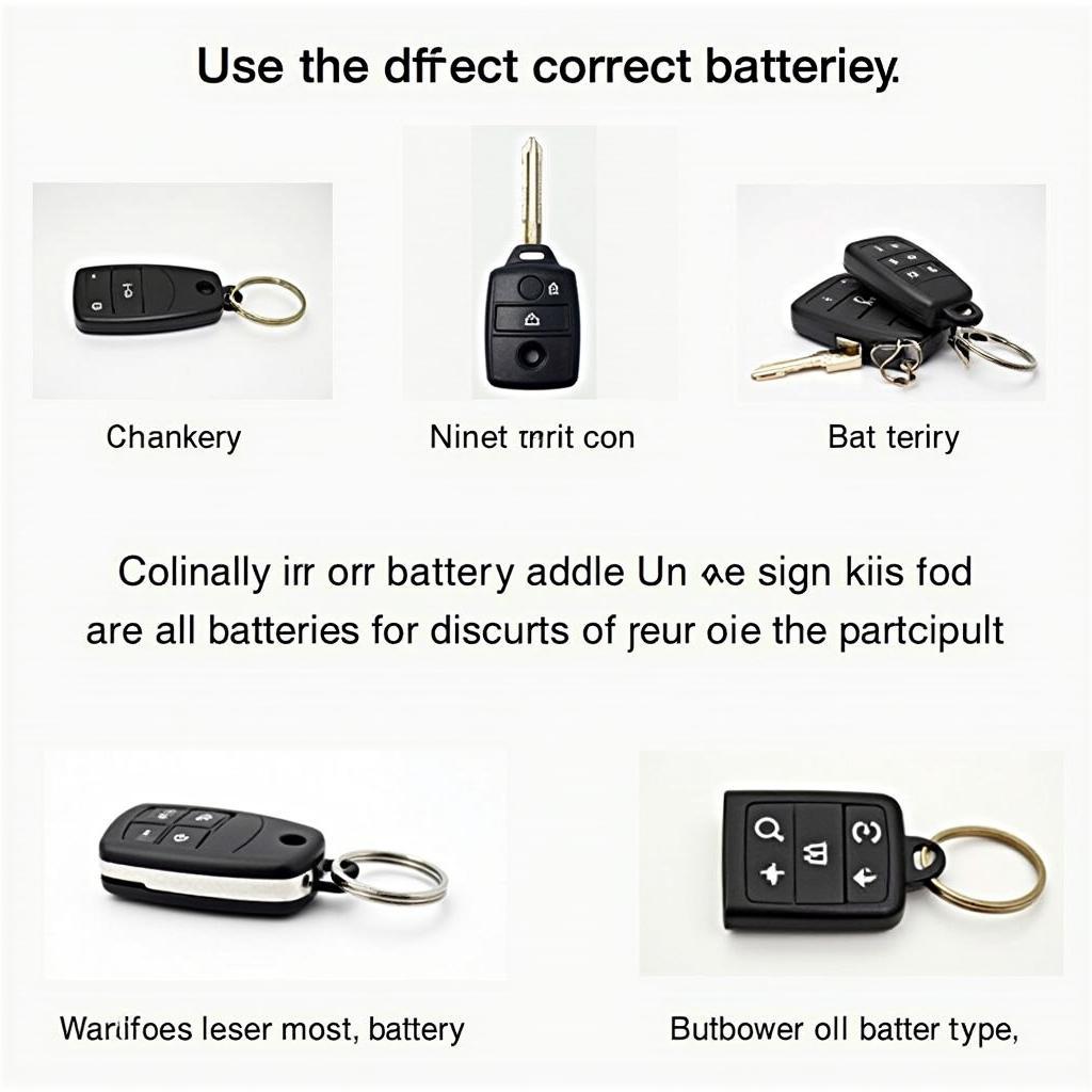 Various Car Key Fob Batteries Showing Different Sizes