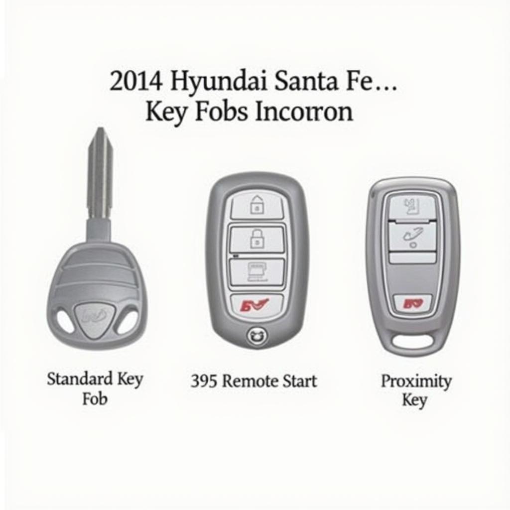 Various Key Fobs for the 2014 Hyundai Santa Fe