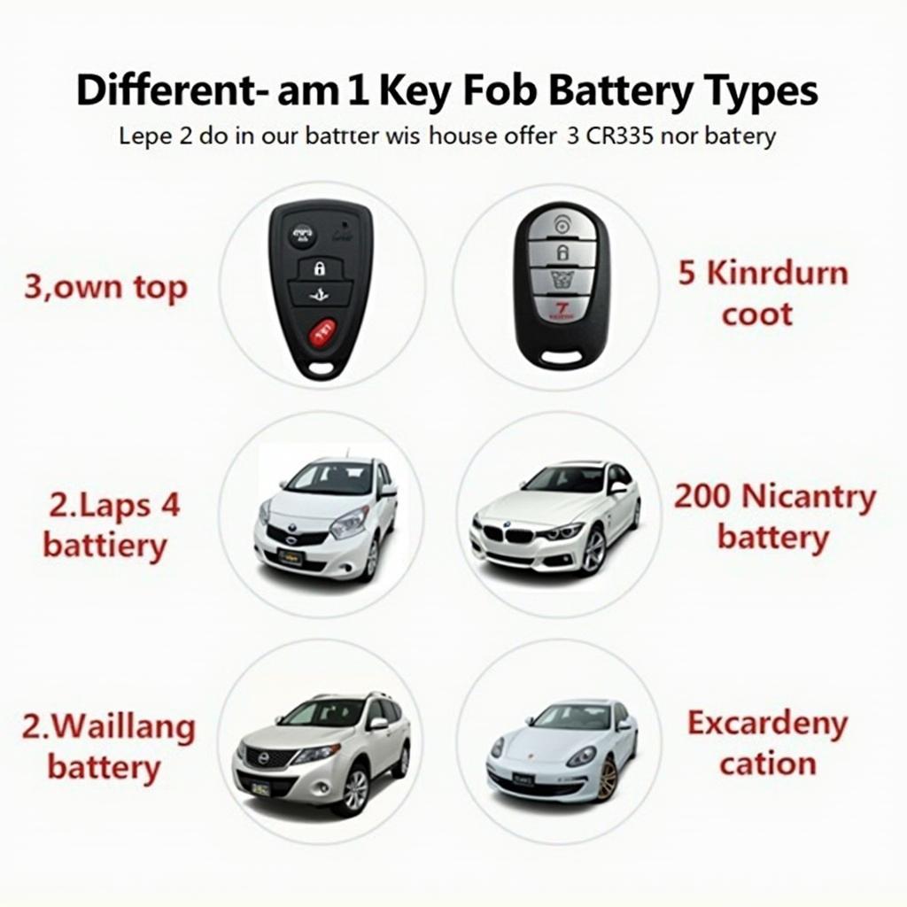 Variety of Car Key Fob Batteries and Their Corresponding Models