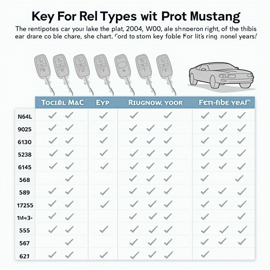 Ford Mustang Key Fob Compatibility Chart