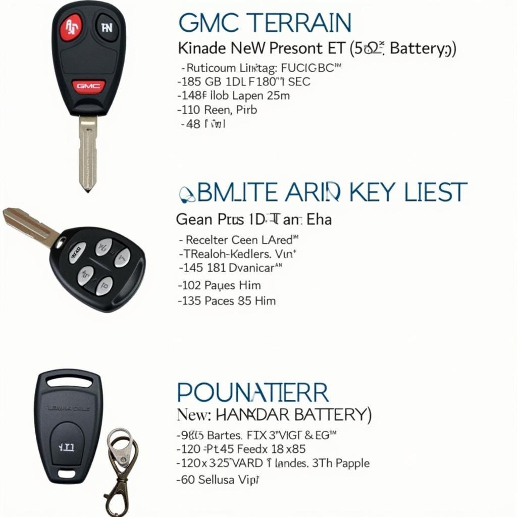 Different GMC Terrain Key Fob Battery Types