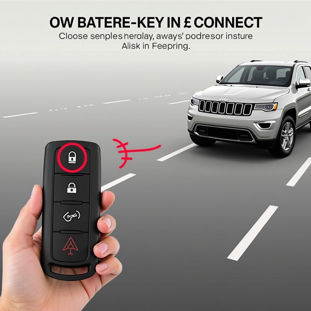 Grand Jeep Cherokee Key Fob with Low Battery Range