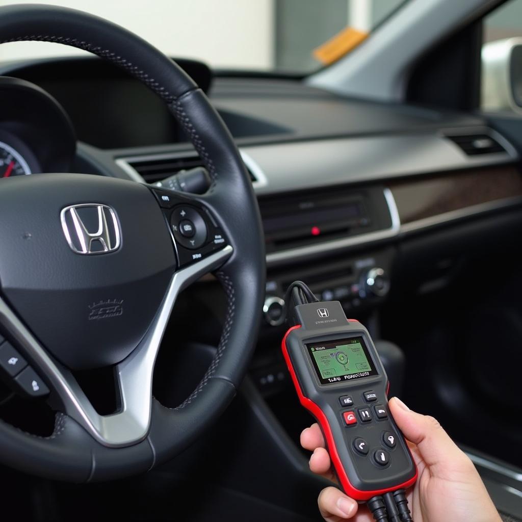 Connecting a diagnostic tool to a Honda Accord for key fob reprogramming