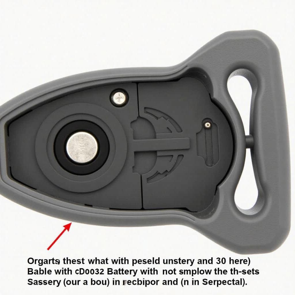 Close-up view of the battery compartment of a Honda Civic key fob, showcasing the CR2032 battery and its placement.