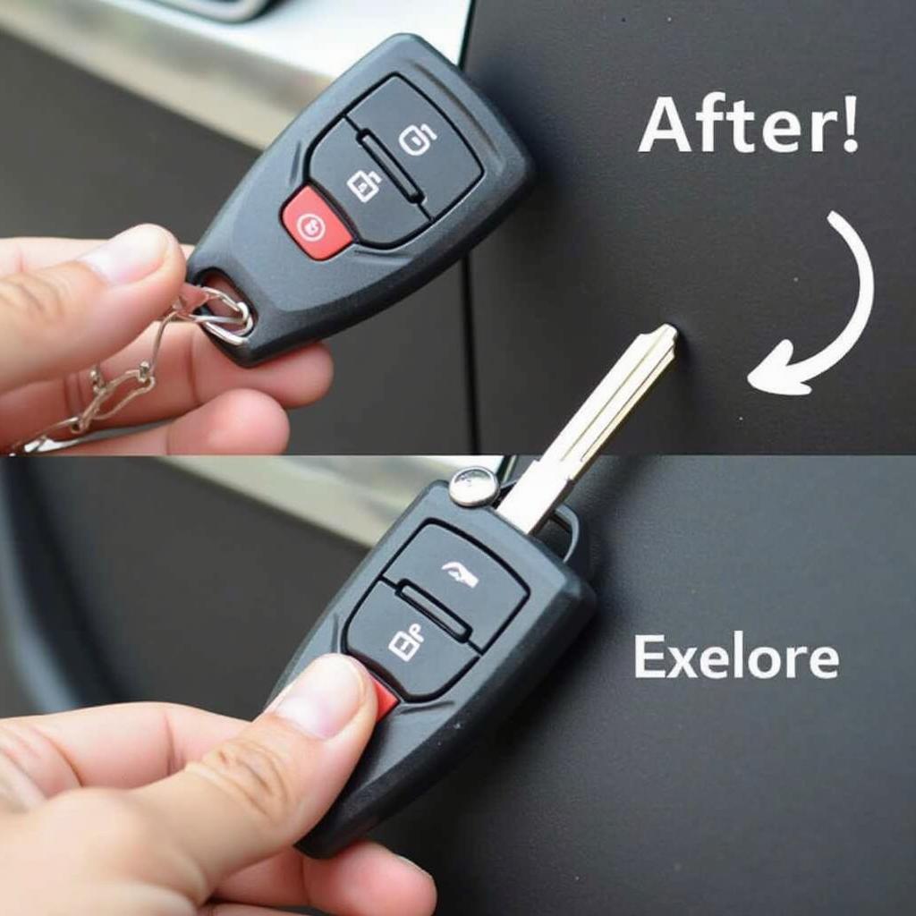 A Honda Civic key fob is being used to unlock a car, demonstrating its proper function.