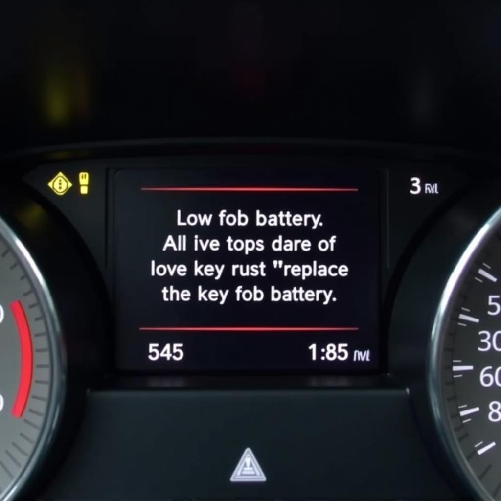 Honda CRV key fob low battery warning on the dashboard