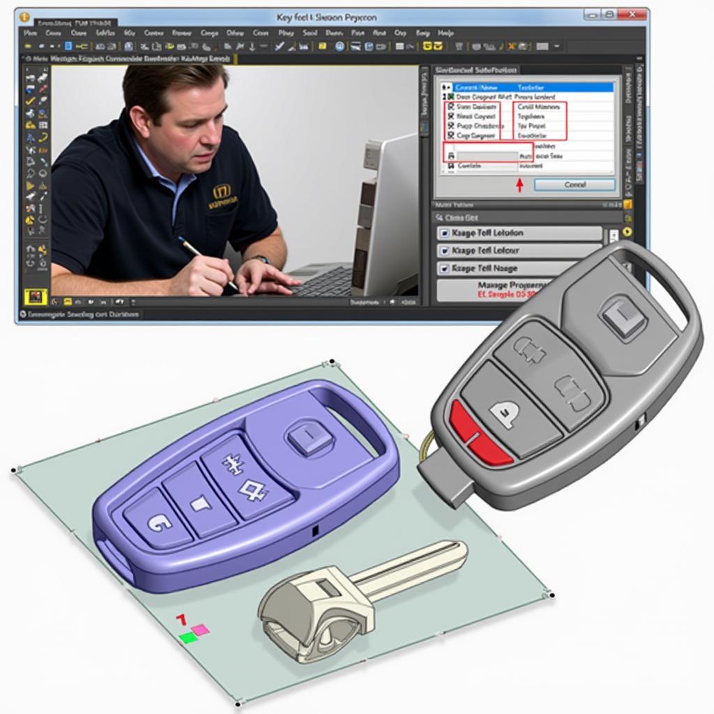 Honda Key Fob 3D Model with Programming Software