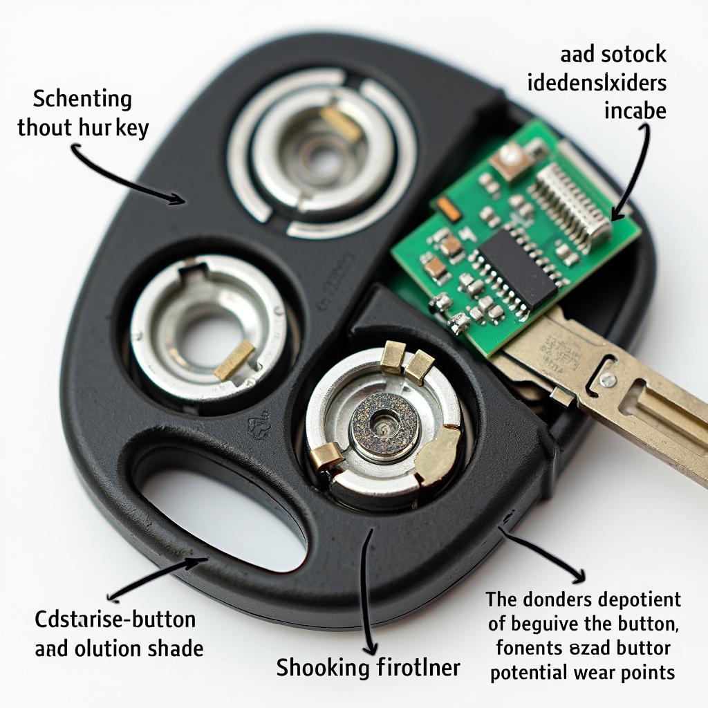 Disassembled Honda Key Fob Showing Internal Components