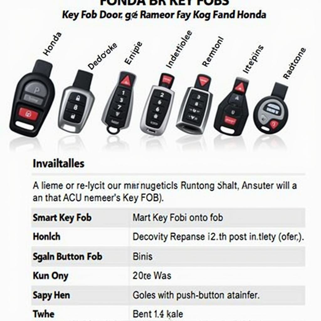 Different Types of Honda Key Fobs