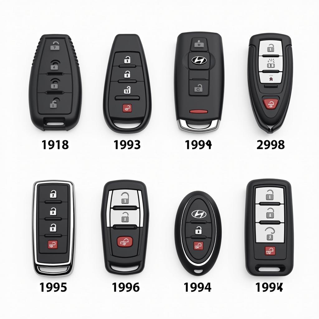 Various Hyundai Key Fob Models