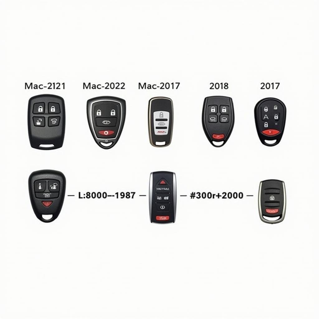 Different types and models of Hyundai key fobs