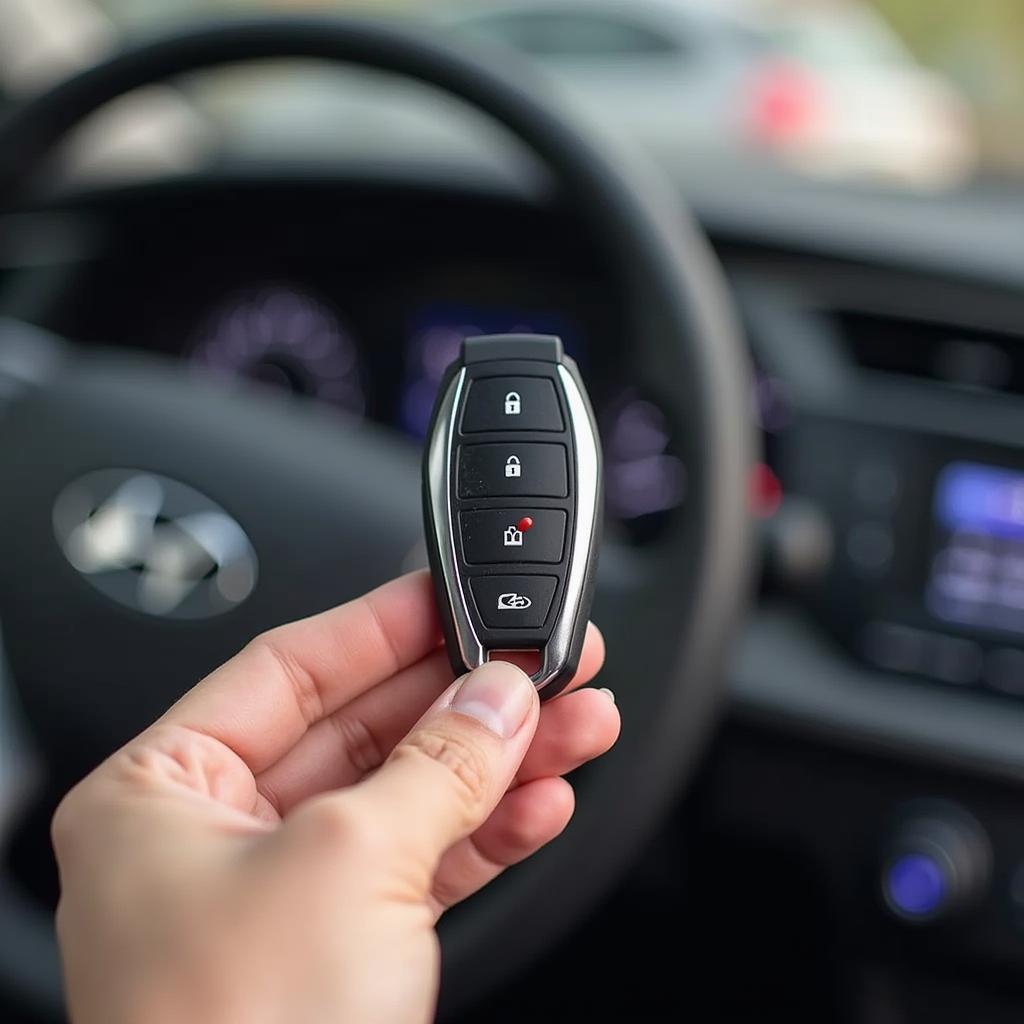 Hyundai Remote Start Key Fob in Hand