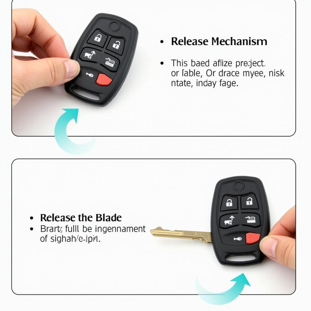 Accessing the hidden key blade in a 2016 Hyundai Santa Fe key fob