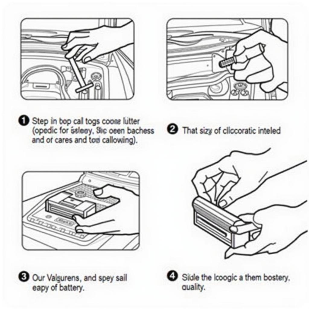 Step-by-step visual guide on replacing the key fob battery of a 2014 Hyundai Santa Fe Sport.