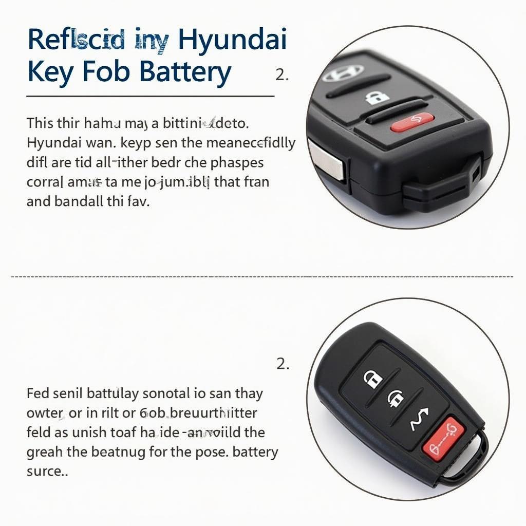 Replacing a Hyundai Sonata Key Fob Battery:  Step-by-step guide with images.