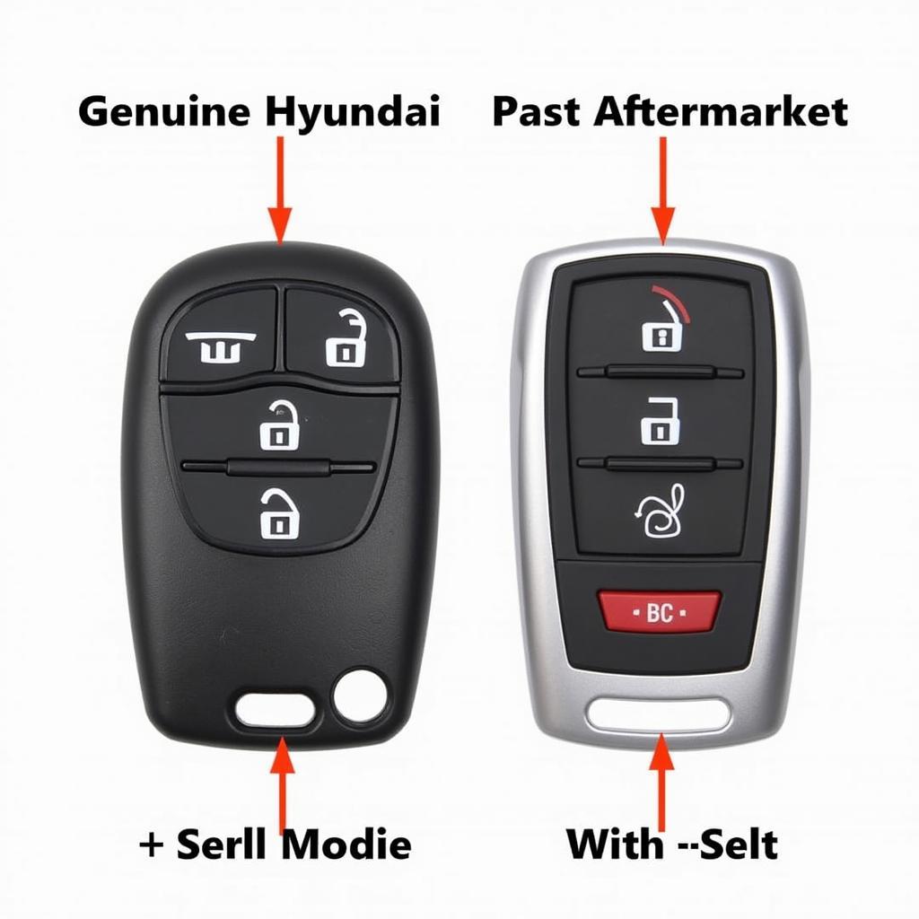 Genuine and Aftermarket Key Fob Shells for a 2015 Hyundai Sonata