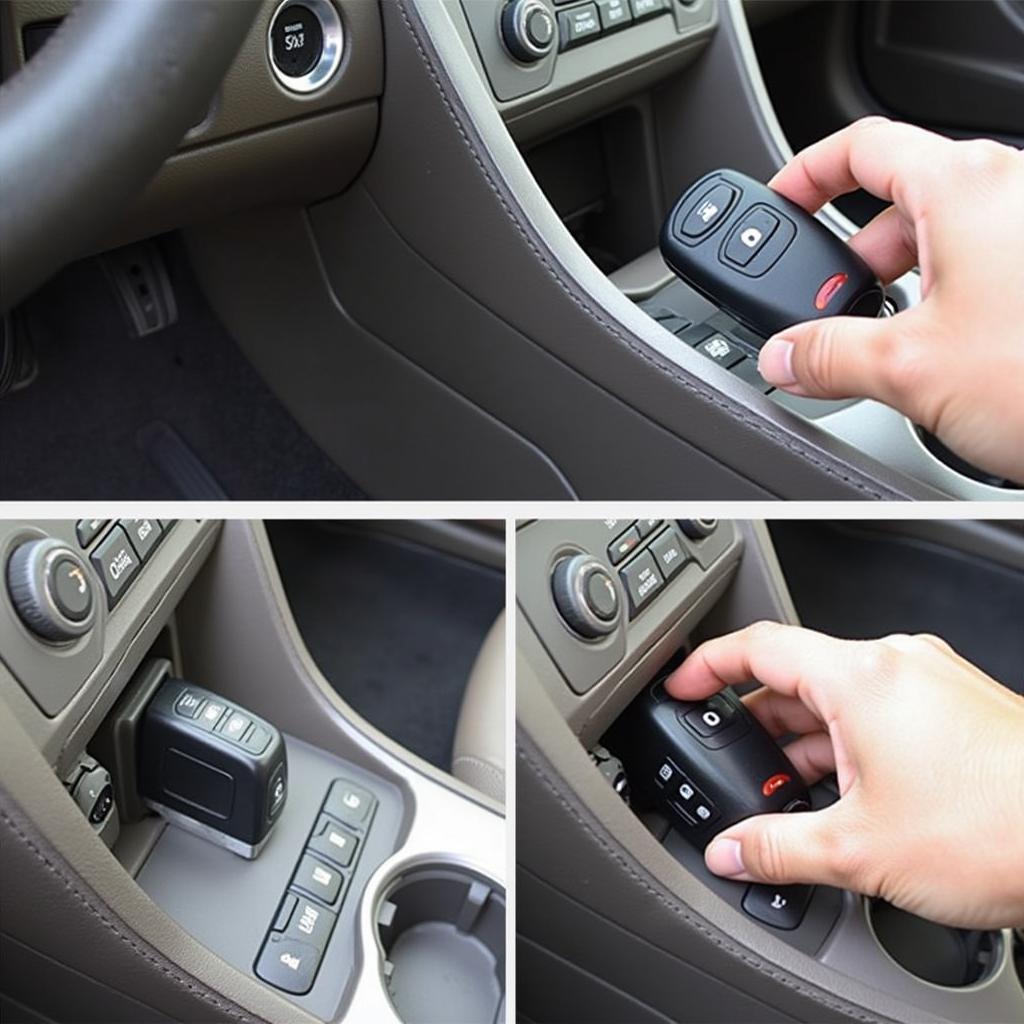 Location of the key fob slot in a 2012 Hyundai Sonata