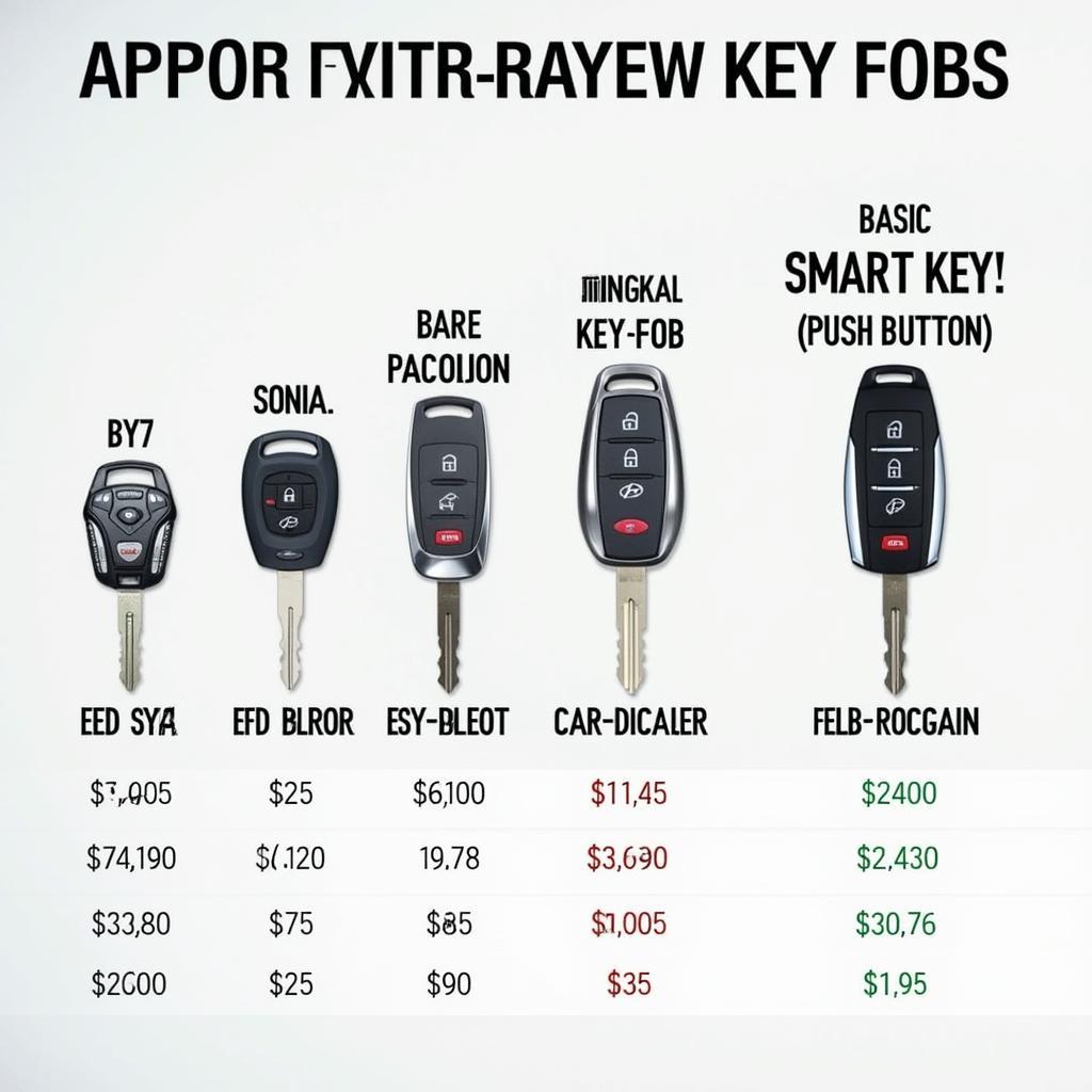 Different Hyundai Sonata Key Fob Types and Their Associated Costs