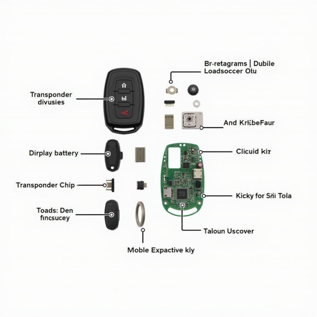 Hyundai Veloster N Key Fob Components Exploded View