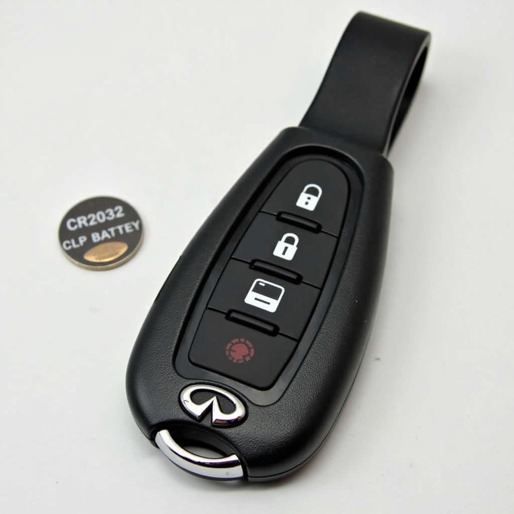 Infiniti QX80 key fob and CR2032 battery