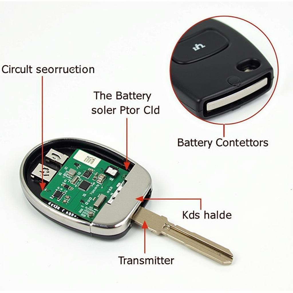 Internal components of the key fob for a 2016 Chrysler Town and Country.