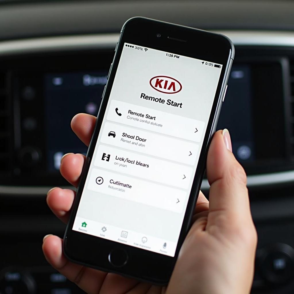 Kia Remote Start App Interface