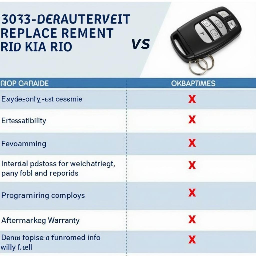 Kia Rio 2017 Key Fob Replacement Options